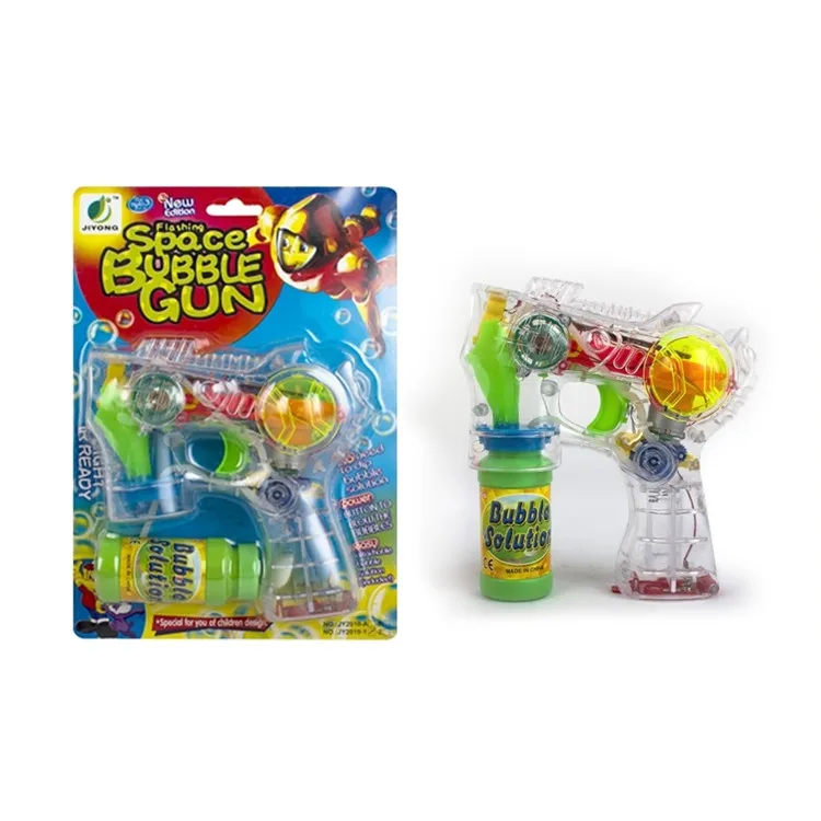 Transparent light kids shooting game toy water new space manual bubble gun