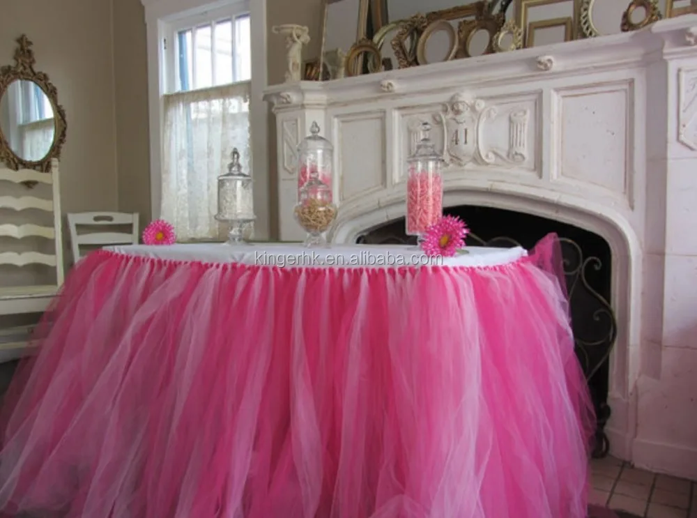 
Elegent wedding table skirts tutu tully for birthday party events decoration 