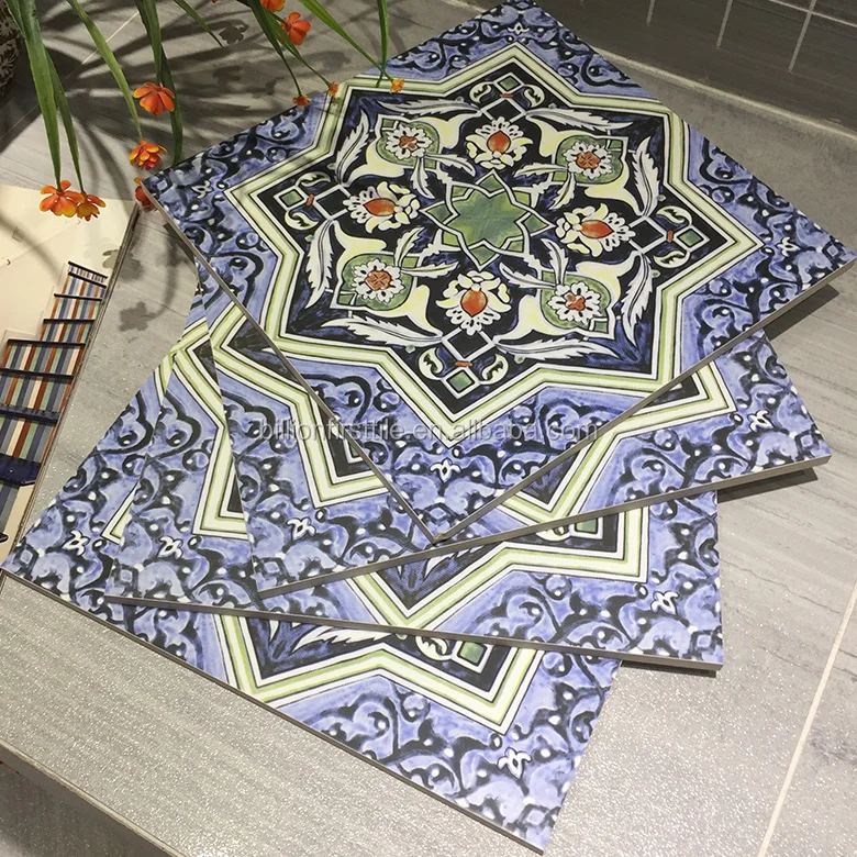 High quality custom bathroom modern ceramic wall tiles rustic matte porcelain 30x30cm floor flower tiles design