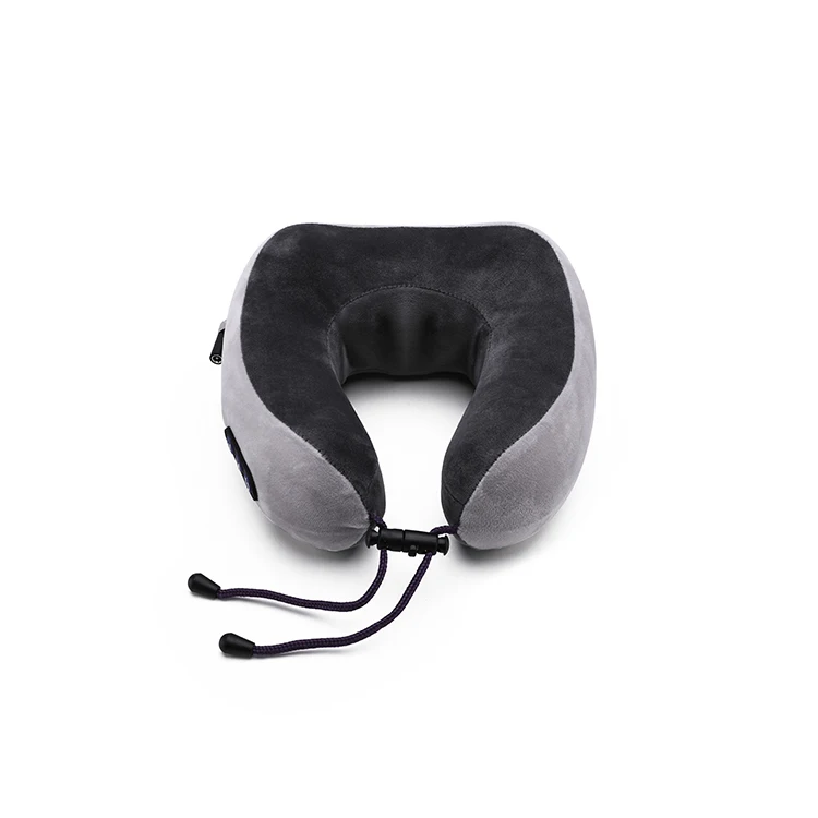 U-образная вибрационная электрическая дорожная подушка для шеи с аккумулятором, вибрационная массажная подушка для путешествий с массажем