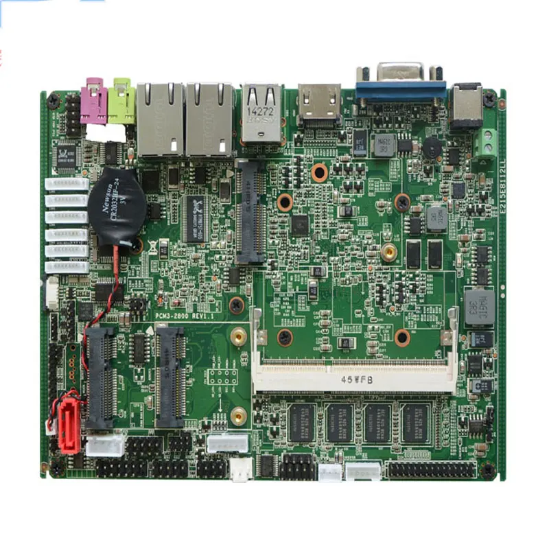 3.5 Inch X86 Fanless Mini Industrial  Motherboard with Soldered CPU N2800  6 USB 2.0 Gbe LAN