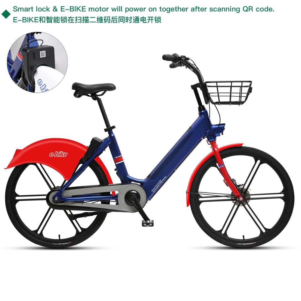 smart QR code scan bicycle lock popular waterproof long lifetime built in sensor GPRS+GPS smart bicycle lock E-bike sharing lock