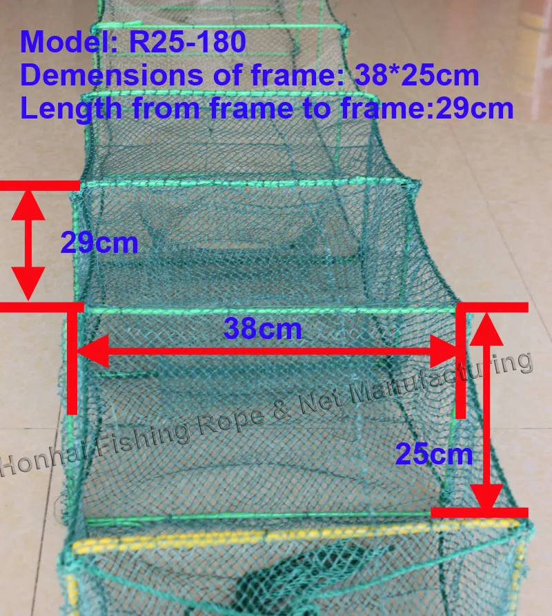 Manufacture crab crayfish trap cage  with frame length 38cm wide 25cmused in sea Lake River agriculture fishing trap