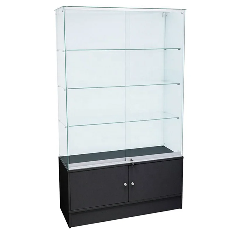 factory direct sell wooden showcase bottom with cabinet for retail stores
