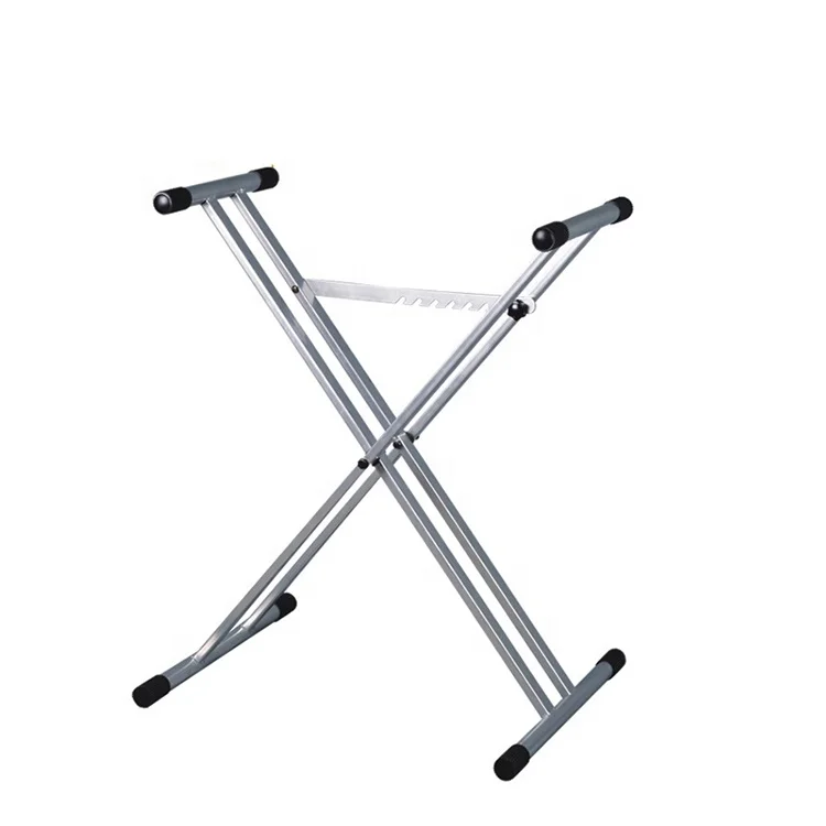Kool Sound Fashionable Double X Steel Silver Electronic Keyboard Stand