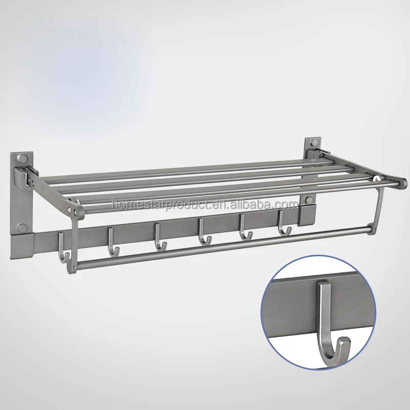Homestar wall mounted unique aluminium double extension towel bars towel rail rack