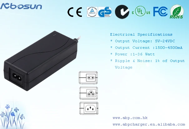 220v 12v 3a, 24v 1.5a 36w AC DC switching power supply with ce,rohs
