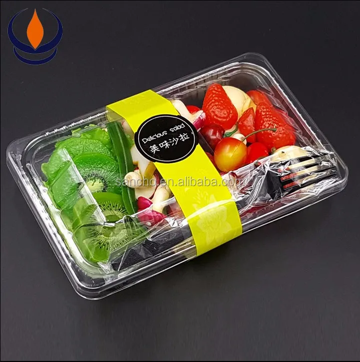 Disposable plastic blister food tray with lid