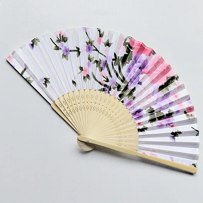 
[I AM YOUR FANS] sufficient stock! Best good luxury chinese stain fabric natural bamboo manual hand fan for wedding, Souvenir 