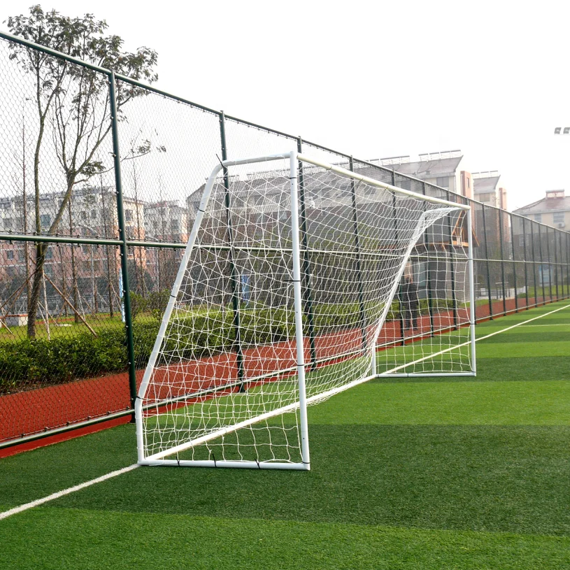 New Children 12*6 Ft.Regulation Size Metal Soccer Goal w/Weatherproof Portable HDPE Net Rebound Football Goal