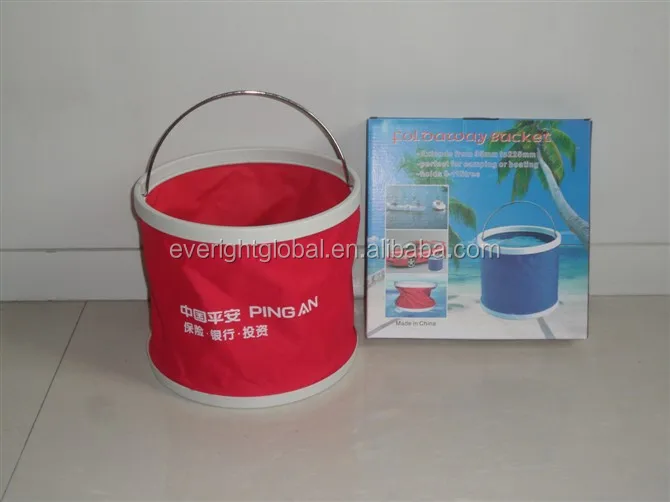 D010 11L Folding collapsible oxford water bucket with handle and custom logo for promotion event