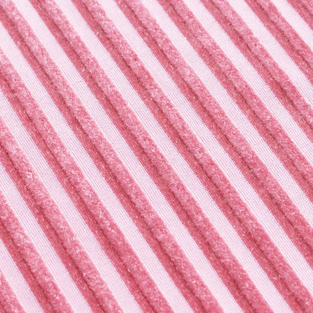 Polyester Spandex Striped Velvet Fabric for Dress