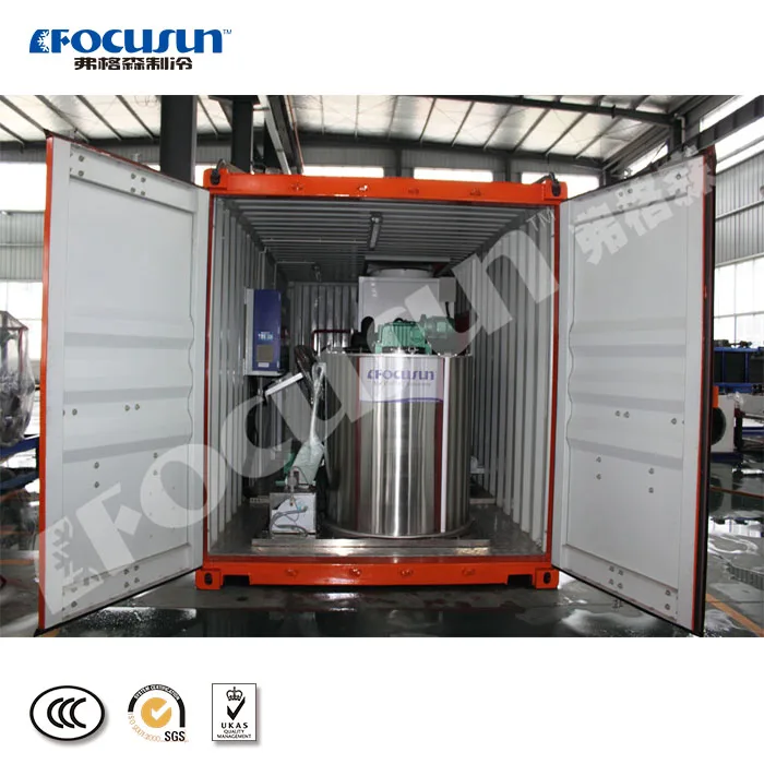 easy installation 10T Containerized Flake Ice Machine/ Maker for Fishery