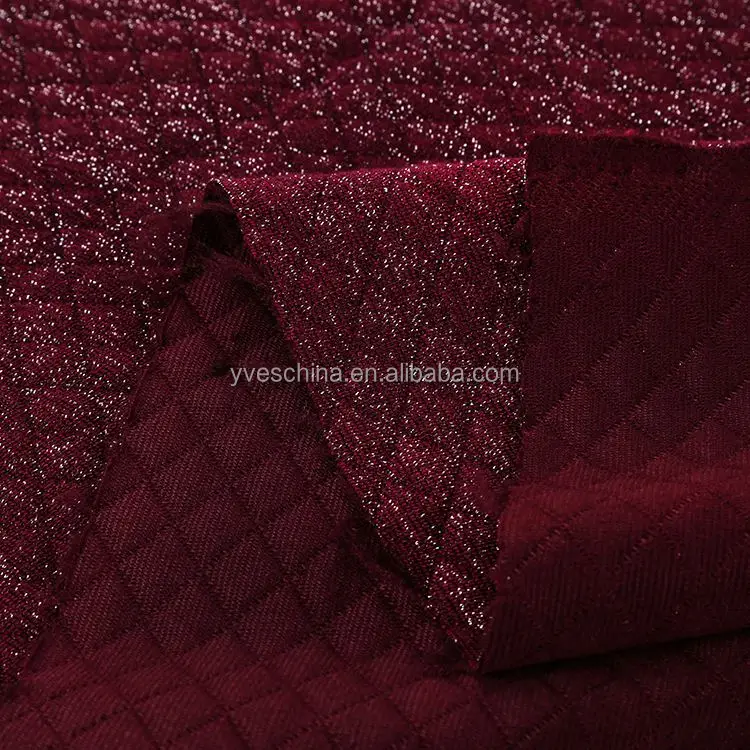 Hot selling Customized glitter polyester metallic spandex jacquard knit fabric for clothes in shaoxing