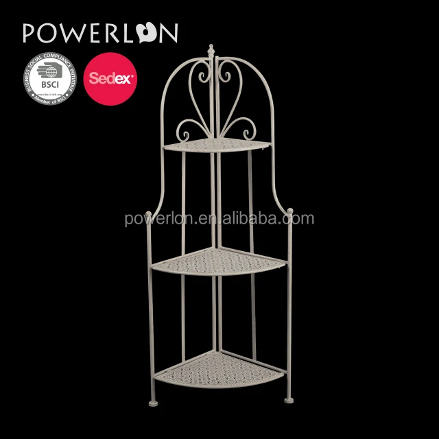 Shelf Home Storage in Storage Holders Racks for Bath Toilet Supplies Kd Metal New 3-tier Plant Stand Indoor and Outdoor White