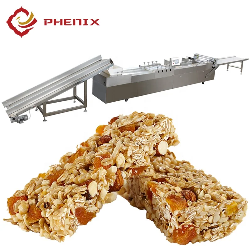 Full automatic peanut brittle cutting machine/chocolate bar productino line/peanut brittle cereal bar forming machine