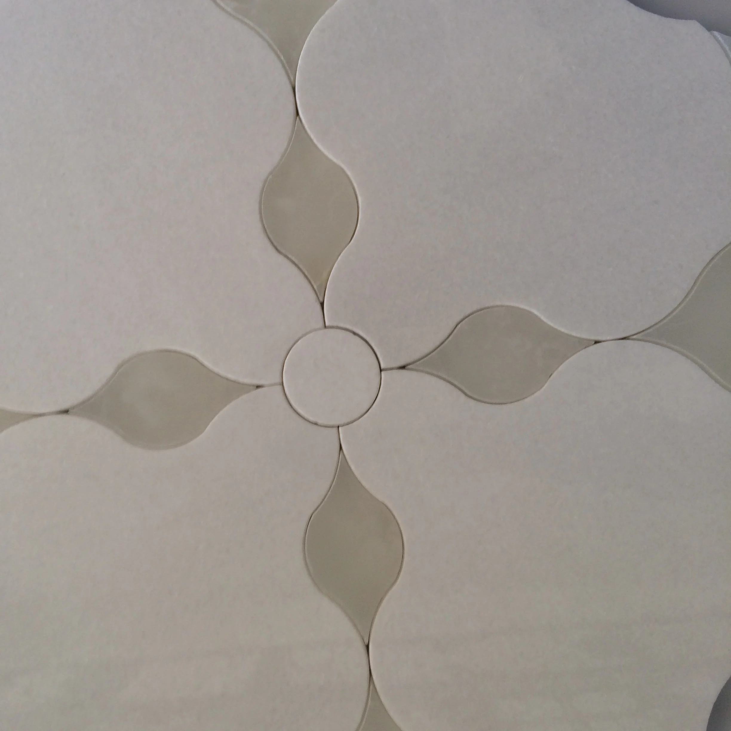 thassos white and jade white water jet marbl mosaic