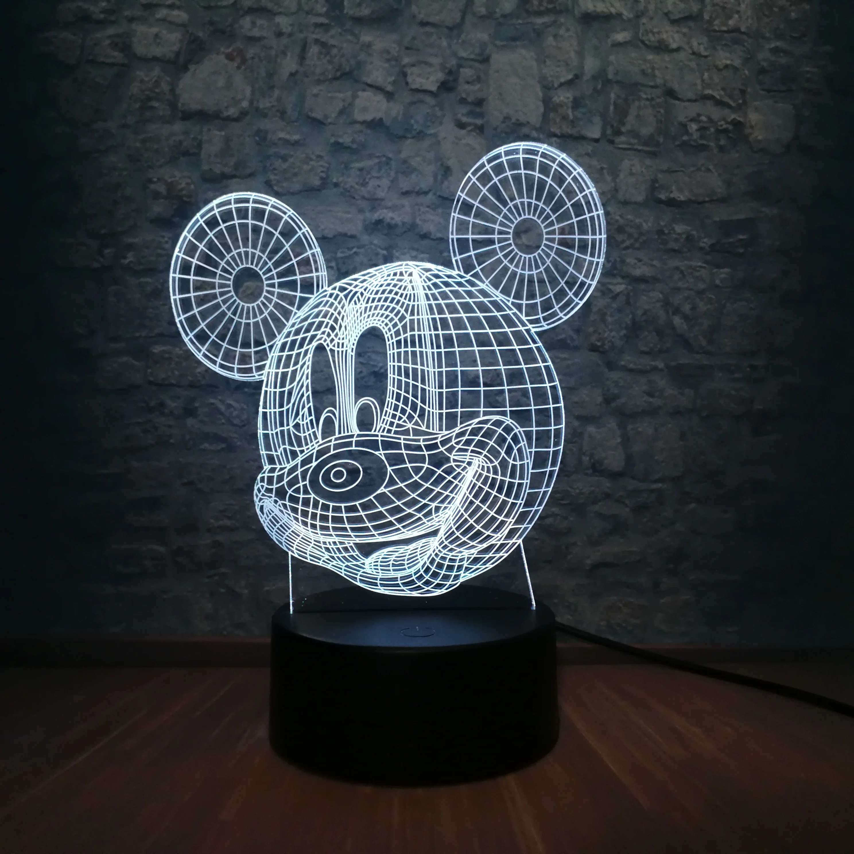 New 2022 Cartoon Kawaii Mickey Mouse 3D LED Night Light Multicolor Illusion Atmosphere Home Decorative Holiday Gift Luminaria