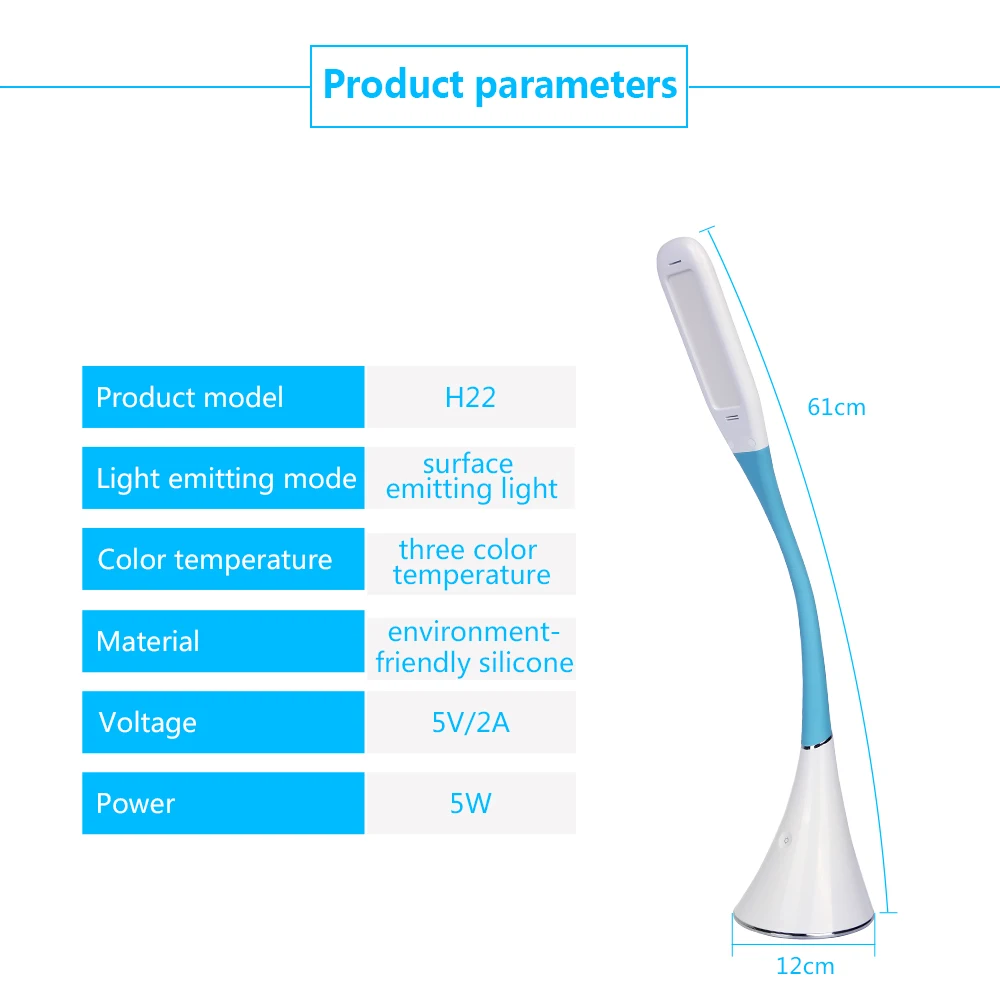 Classic Led Standing Reading Lamp 360 Degree Rotation Office Desk Lighting Night Lights