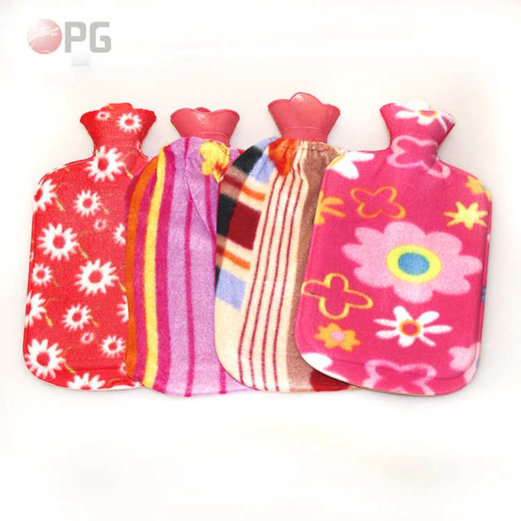 
China Supplier Hand Warming Small Hot Cold Water Bag With Velvet Cover 