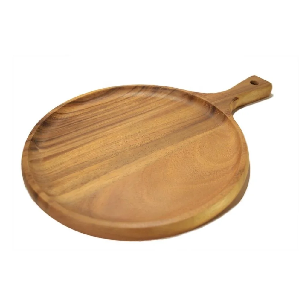 China Wooden Product Manufacturer Rotating Wooden Tray Lazy Susan Serving Pizza Board