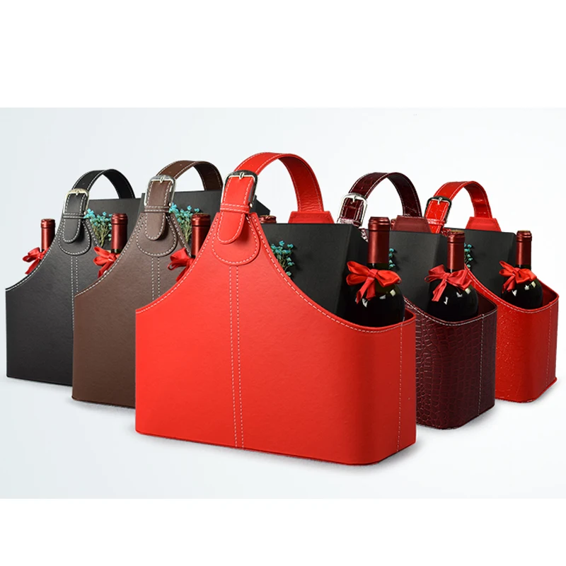 New design Christmas fancy baskets leather gift baskets empty