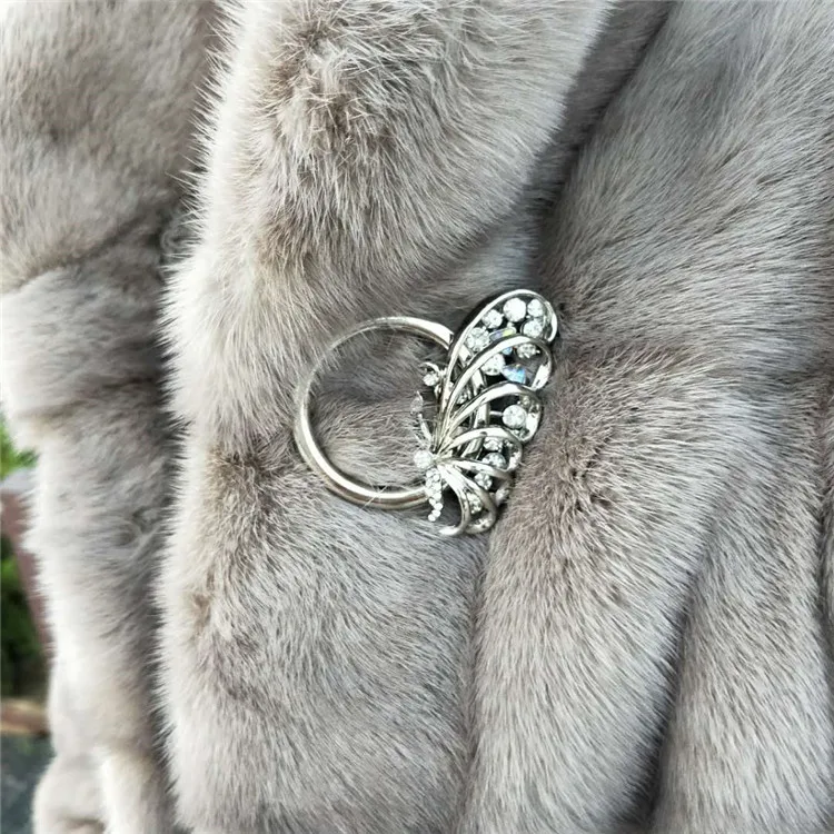 ALICEFUR High quality luxury women fashion middle length mink coat real natural mink fur coat for sale