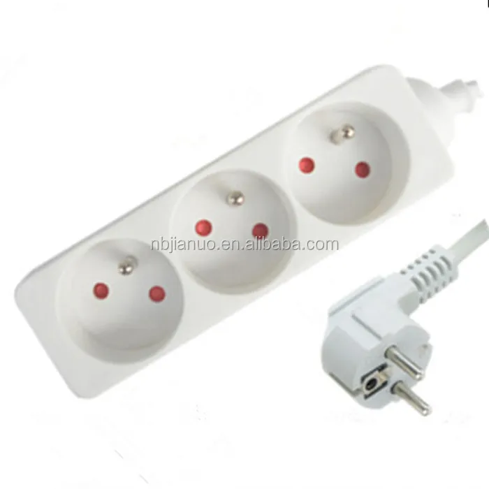 CE Approval 3 way French socket extension socket