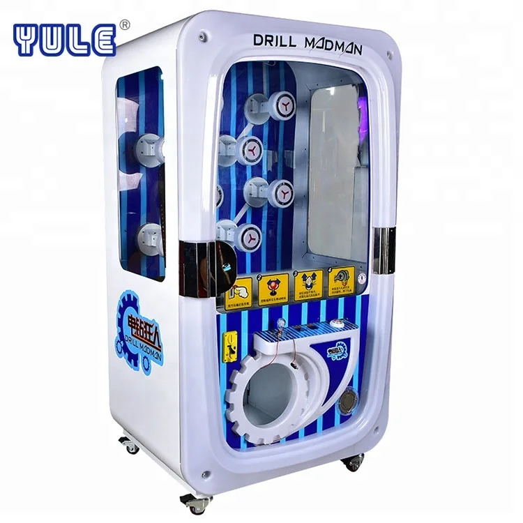 USA Crazy Arcade Drill Madman Prize Vending Amusement Coin Pusher Claw Toy Game Machine Sale