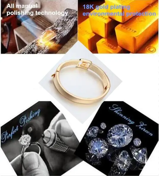 
Europe & USA sell lots of creative belt high-end real gold plated bracelet crystal bracelet 