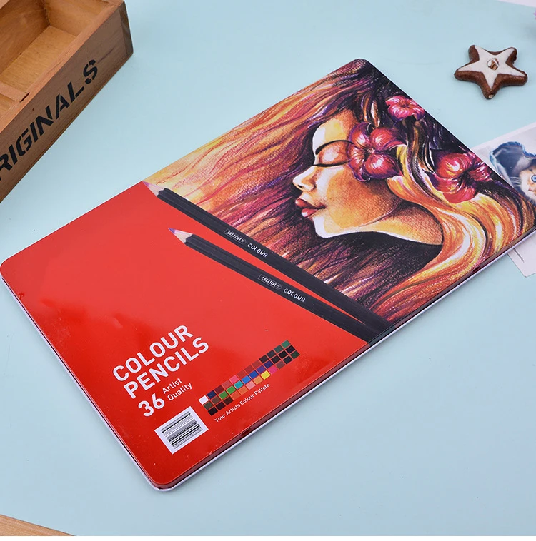 Customized Packaging 36pcs Hexagonal Shape Colour Pencil Set