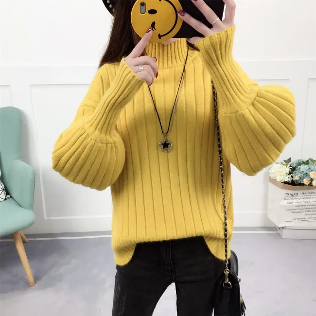 hot sale pink lady lantern sleeve loose sweater