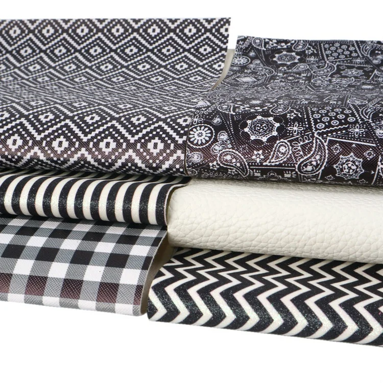 6 шт./компл. набор простыней из синтетической кожи с черно-белыми полосками и принтом в клетку 87532