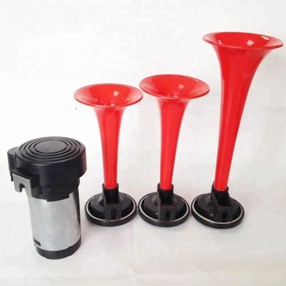 Triple trumpets air horn with compressor for cars