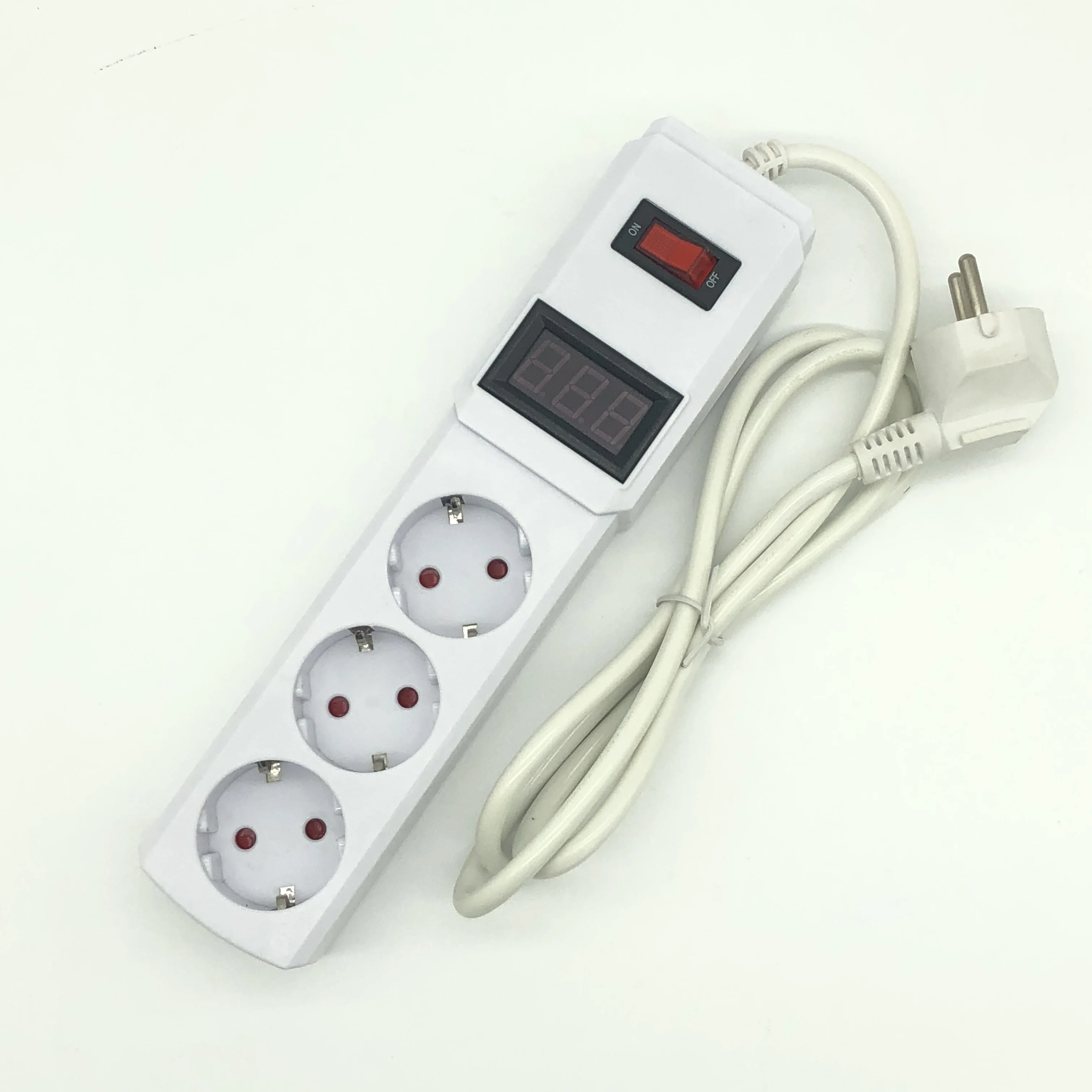 3 Ways  Hot Sale New Style Schuko Plug Socket EU Smart Power Strip with Voltage Indicator