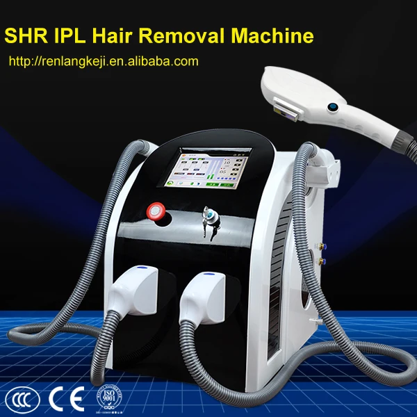 Высокая мощность 2 ручки ipl shr машина удаления волос/opt shr эпилятор