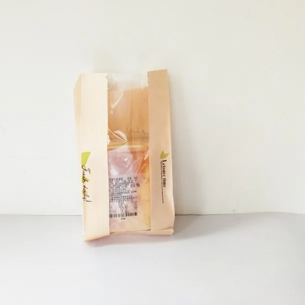 New Products Custom Logo Food Grade greaseproof kraft paper bag for food