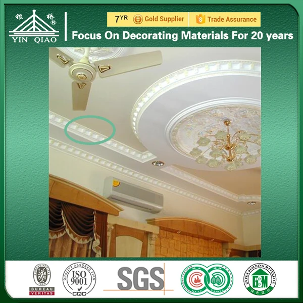 Interior Classical Ceiling Decorating Design Fireproof Plaster Cornice Moulding
