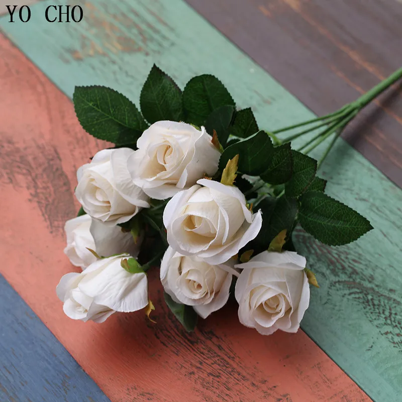 YO CHO table wedding decor realistic centerpiece flower cheap wedding decorations real touch artificial silk fabric flower