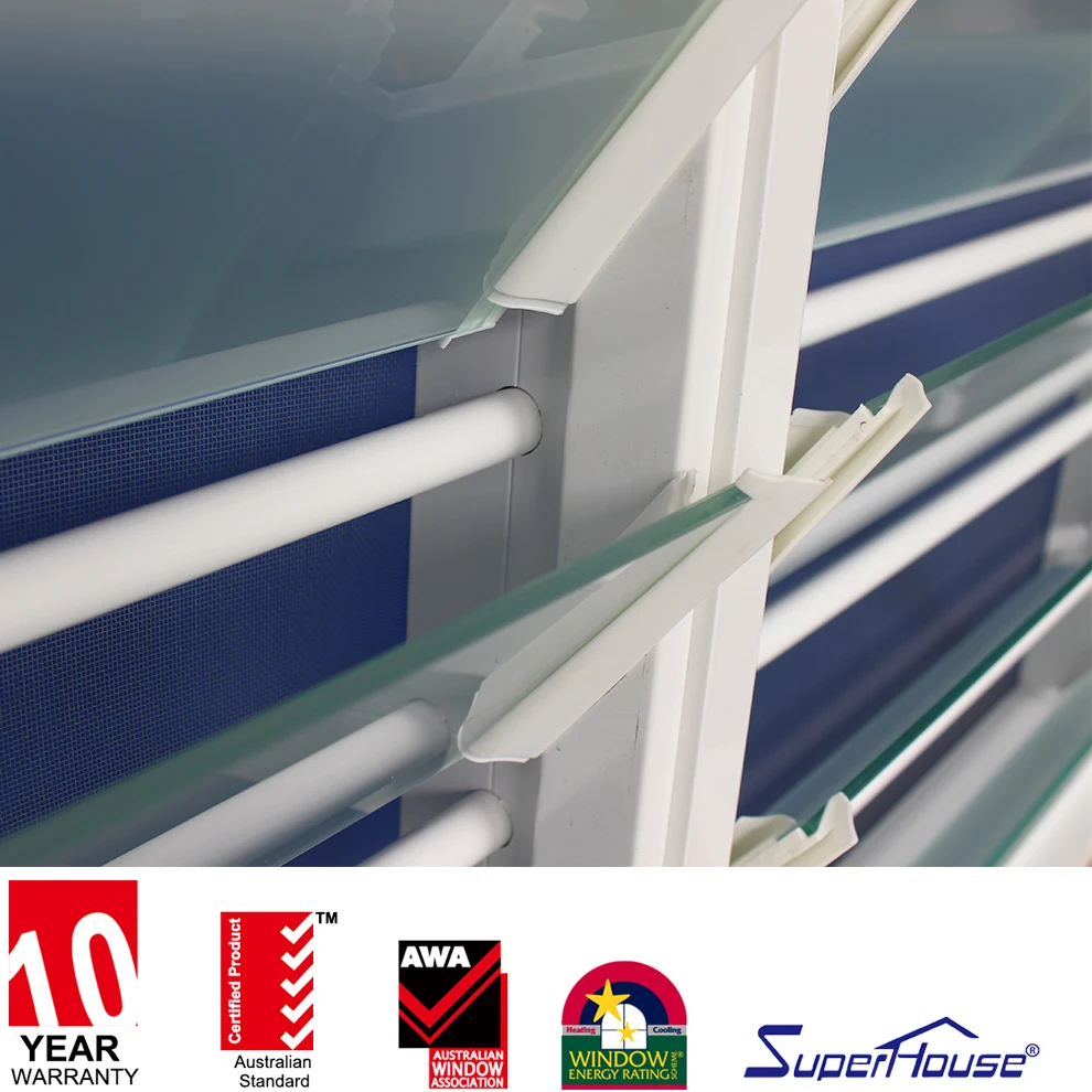 Custom jalousie blinds louvers aluminium aluminum frame glass fixed louver louvre windows for house