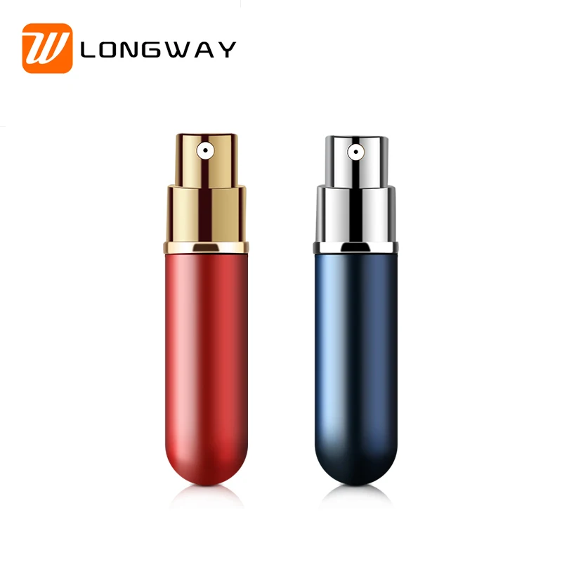 5ml empty mini travel refillable metal aluminum perfume spray glass bottle with atomizer for cosmetic