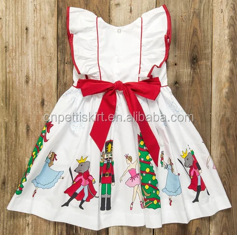 2017 fashion winter fall christmas girl dress 100% cotton clothing manufacturer wholesale boutique girl dress