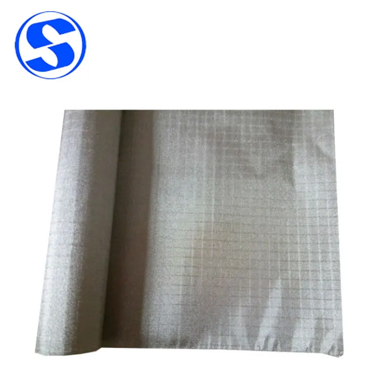 Conductive Fabric EMI Shielding RFID Blocking Anti Radiation Fabric Earth/Grounding Plaid Ripstop Fabric Width 1300 mm