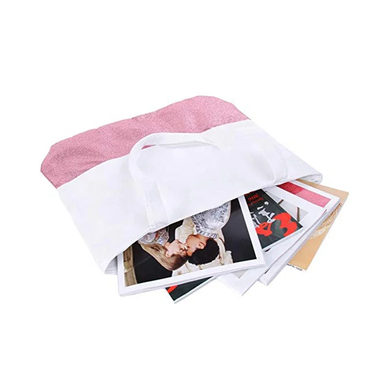 High quality glitter shopping cotton bag canvas cotton tote bag cotton carrying bag