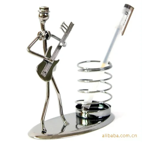Metal Figurine And Iron Music Man For Pen Holder Individual packaging crafts D004