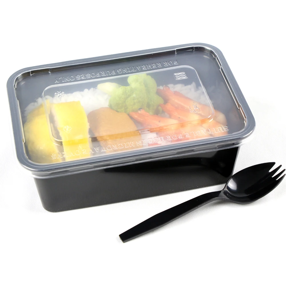 750ml Rectangular Frozen Safe Disposable Plastic PP Food Containers With Lid