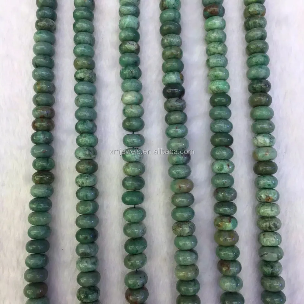 
Natural Green Australian Dragon Blood Jade smooth Rondelle beads 