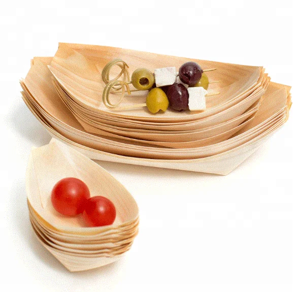 
customized size disposable wooden sushi boats 