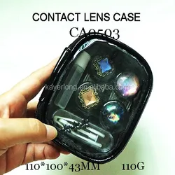 Звездная и украшенная драгоценностями сумка из полиуретана для контактных линз с 2 держателями для линз CA0503
