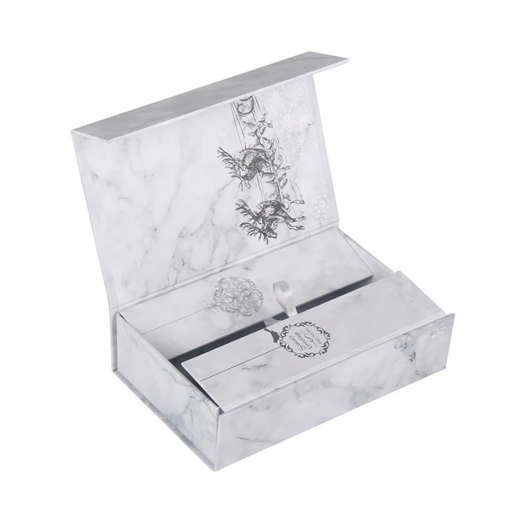 China makers customized luxury marble color magnetic foldable cardboard gift boxes